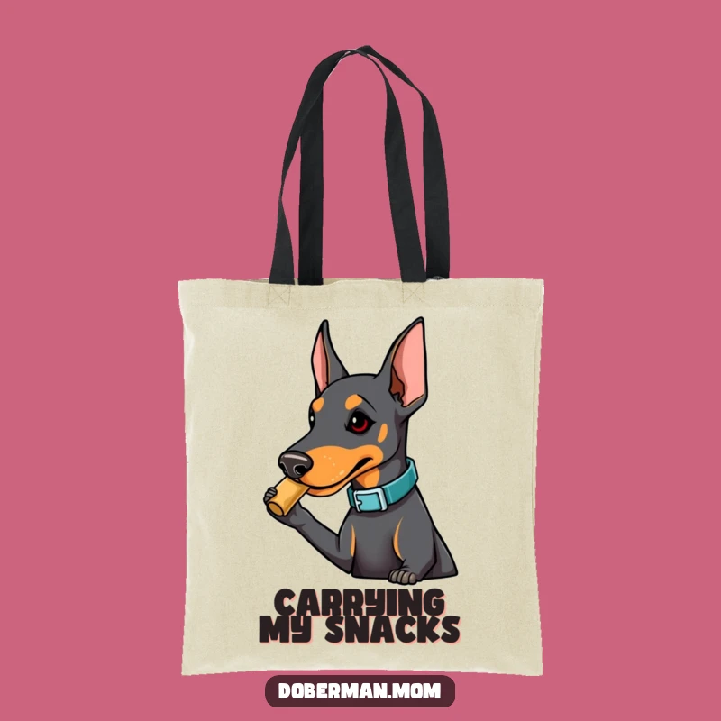 Funny Doberman Treat Tote Bag: Fashionable Dog Nudging for Shopping