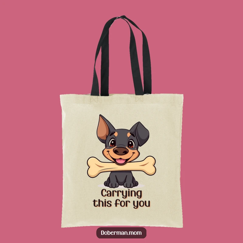 Funny Sweet Doberman Bone Tote Bag - Adorable Accessory