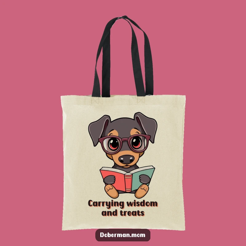 Funny Doberman Book Lover Tote Bag - Stylish Dog Reading Carryall Gift