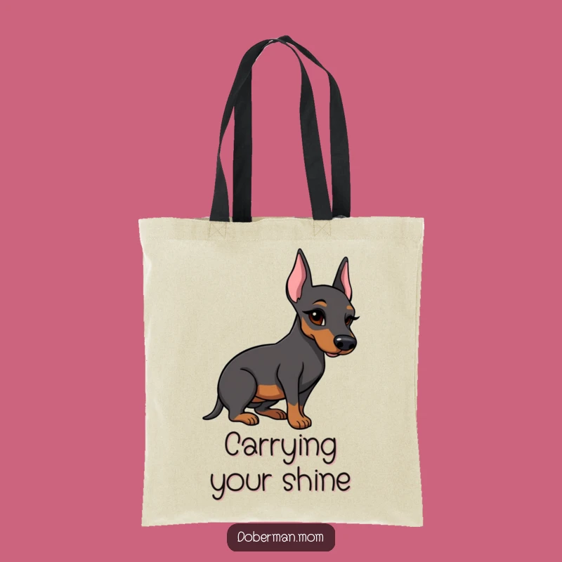 Funny Doberman Boot Tote: Winking Dog Carry-All, Stylish Accessory Gift