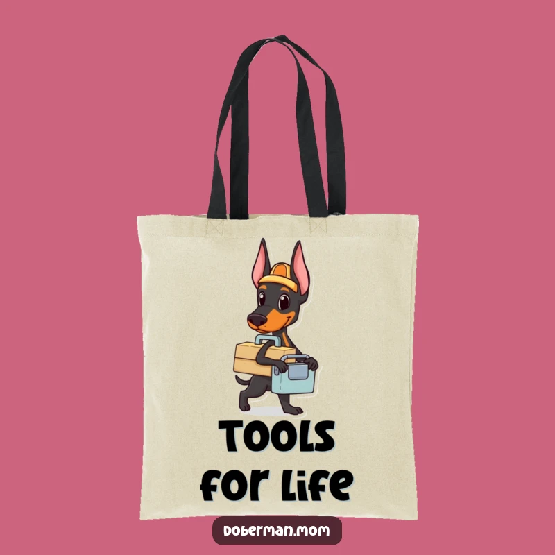 Funny Doberman Toolbox Tote Bag: Carry Your Tools, Practical Dog Gift