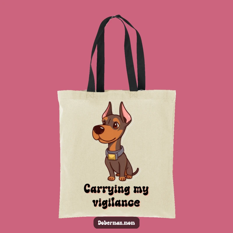 Funny Sophisticated Doberman Tote Bag: Alert Canine Chic Shopping Gift