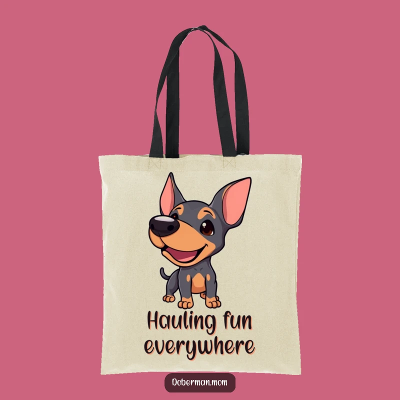 Funny Doberman Tote Bag: Playful Bark Companion, Stylish and Interactive Funny Gift